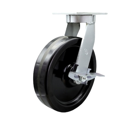 Service Caster 12'' Extra Heavy Duty Phenolic Wheel Swivel Caster with Brake CRAN-SCC-KP92S1230-PHR-SLB